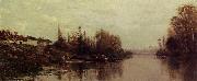 Charles-Francois Daubigny Ferry at Glouton USA oil painting artist